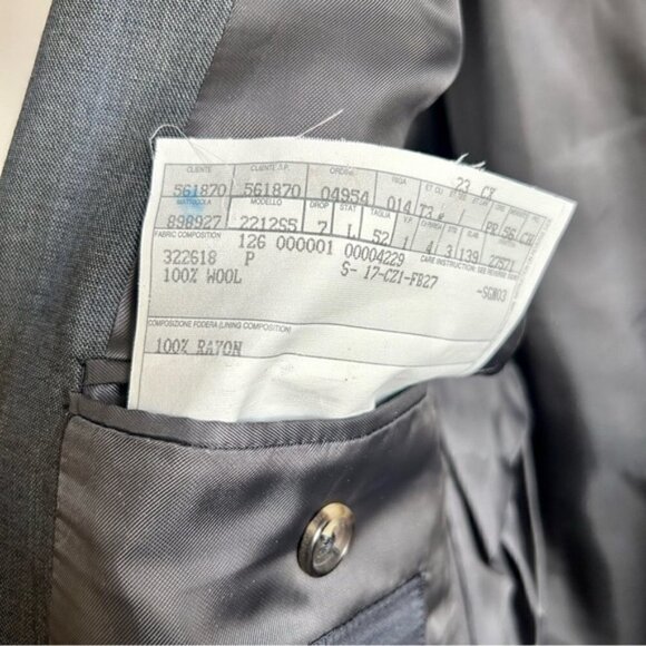 ERMENEGILDO Zegna Blue Grey Wool Blazer 15 milmil 15 size 52 - Picture 2 of 11